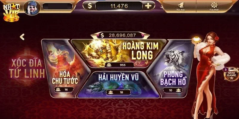 xóc đĩa tứ linh